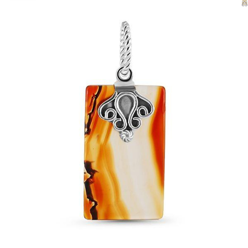Montana Agate Drill Pendant-SP MTAA-1-354