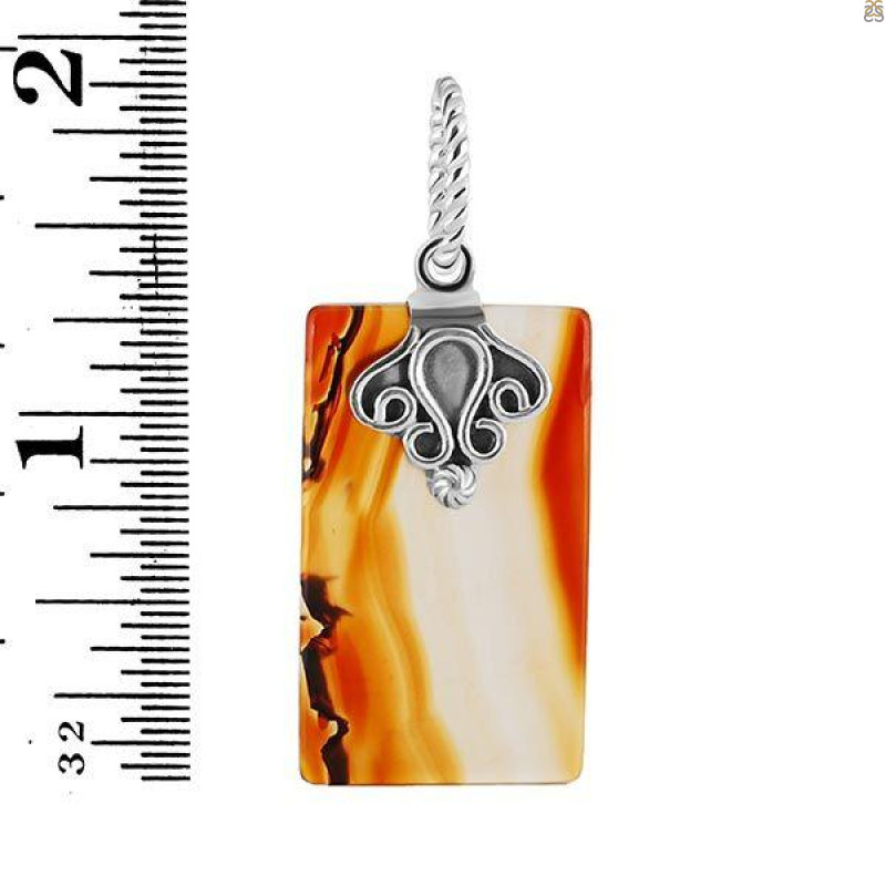 Montana Agate Drill Pendant-SP MTAA-1-354