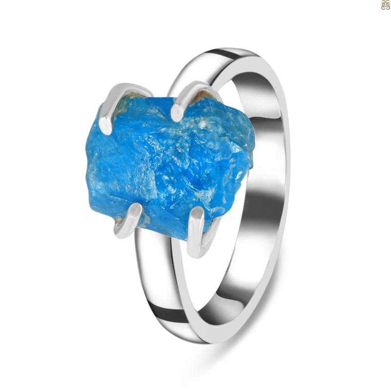 Neon Apatite Rough Adjustable Ring-ADJ-R NAR-2-101