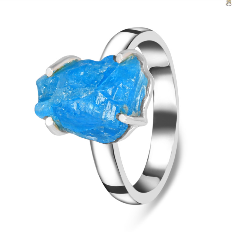 Neon Apatite Rough Adjustable Ring-ADJ-R NAR-2-106