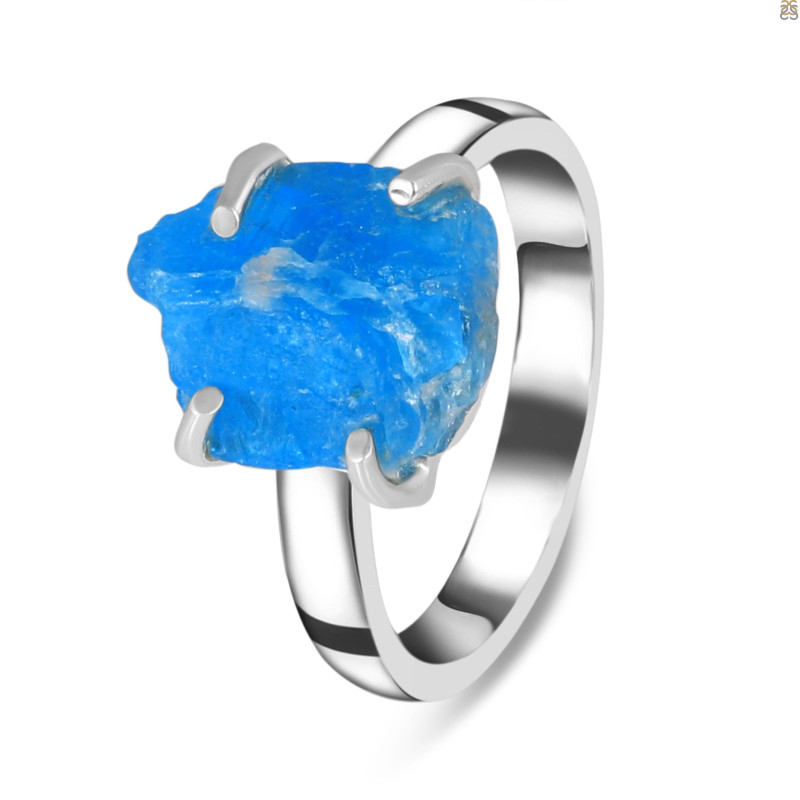 Neon Apatite Rough Adjustable Ring-ADJ-R NAR-2-112