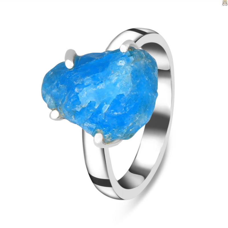 Neon Apatite Rough Adjustable Ring-ADJ-R NAR-2-114
