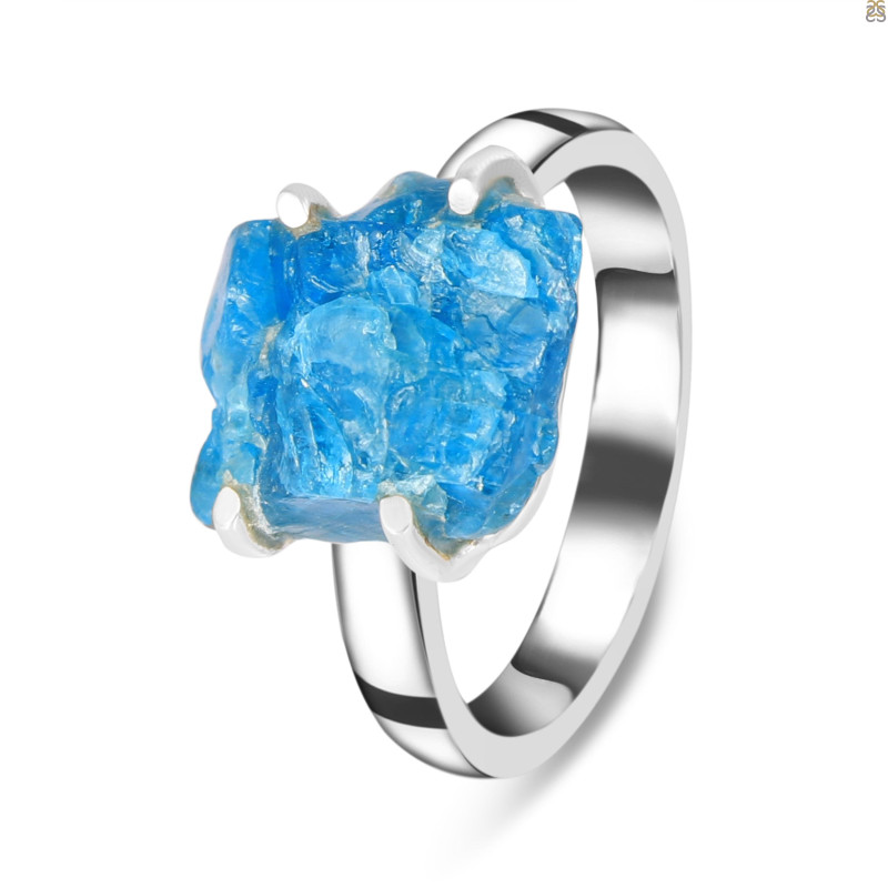 Neon Apatite Rough Adjustable Ring-ADJ-R NAR-2-115