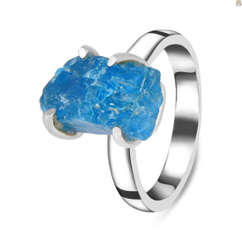 Neon Apatite Rough Adjustable Ring-ADJ-R NAR-2-116
