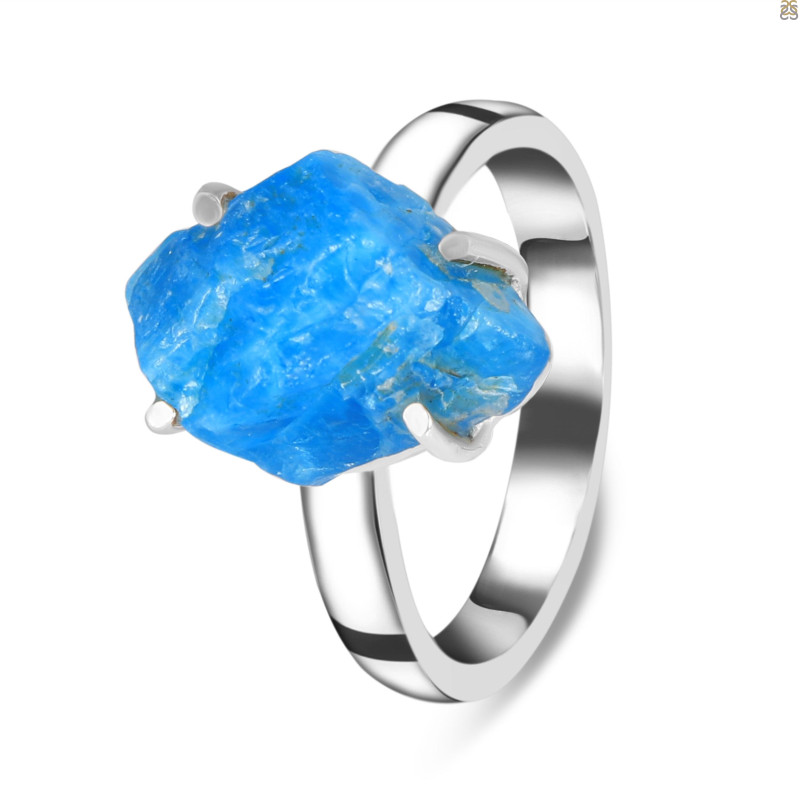 Neon Apatite Rough Adjustable Ring-ADJ-R NAR-2-117