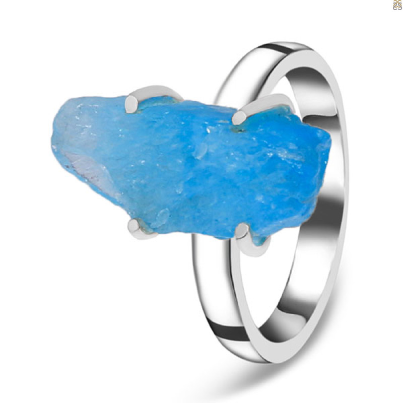Neon Apatite Rough Ring-R-Size-7 NAR-2-142