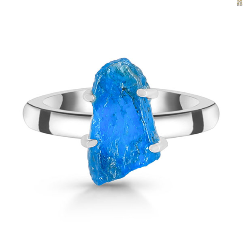 Neon Apatite Rough Ring-R-Size-9 NAR-2-143