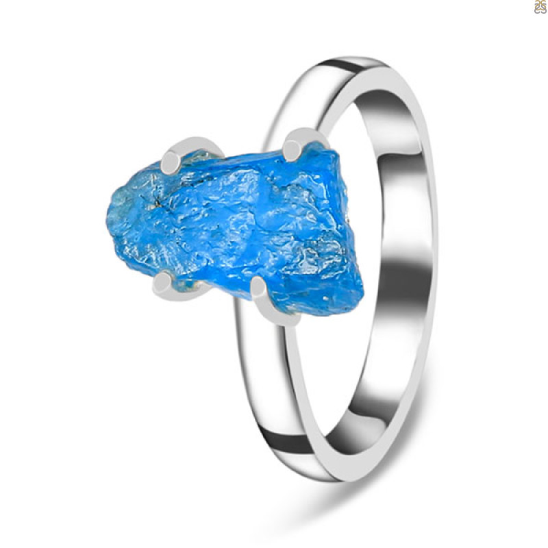 Neon Apatite Rough Ring-R-Size-9 NAR-2-143