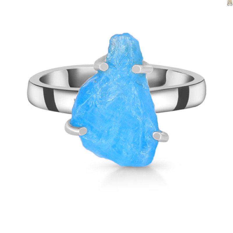 Neon Apatite Rough Ring-R-Size-7 NAR-2-144