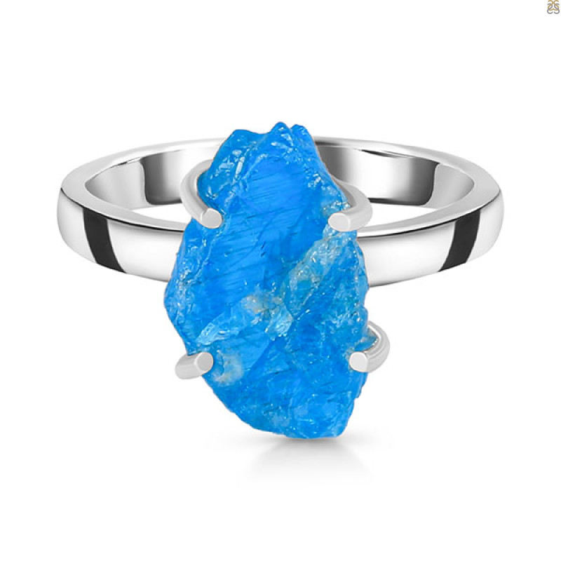 Neon Apatite Rough Ring-R-Size-9 NAR-2-146