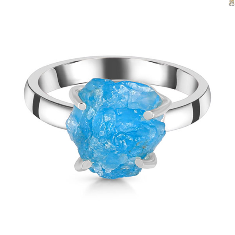 Neon Apatite Rough Ring-R-Size-9 NAR-2-147