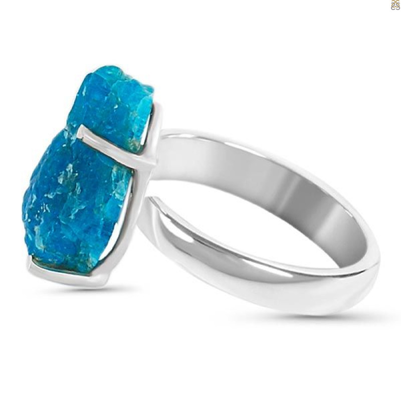Neon Apatite Rough Adjustable Ring-ADJ-R NAR-2-15