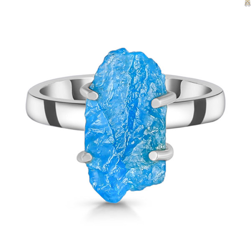 Neon Apatite Rough Ring-R-Size-7 NAR-2-151