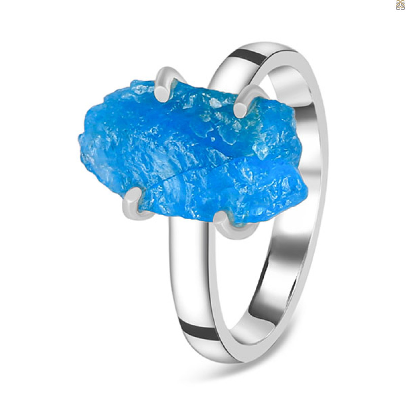 Neon Apatite Rough Ring-R-Size-7 NAR-2-151