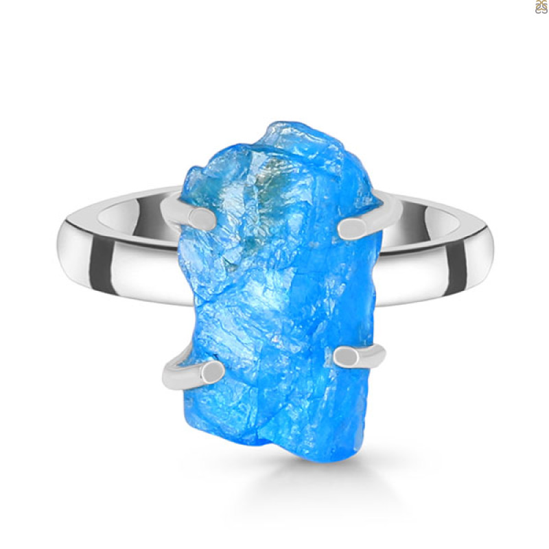 Neon Apatite Rough Ring-R-Size-7 NAR-2-152