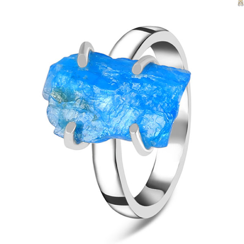 Neon Apatite Rough Ring-R-Size-7 NAR-2-152
