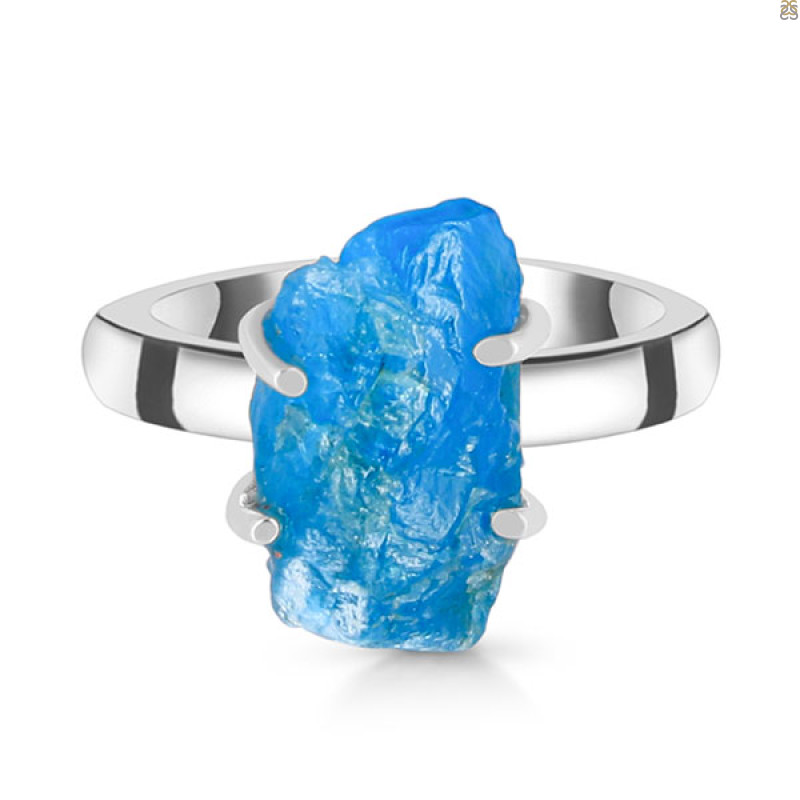 Neon Apatite Rough Ring-R-Size-8 NAR-2-153