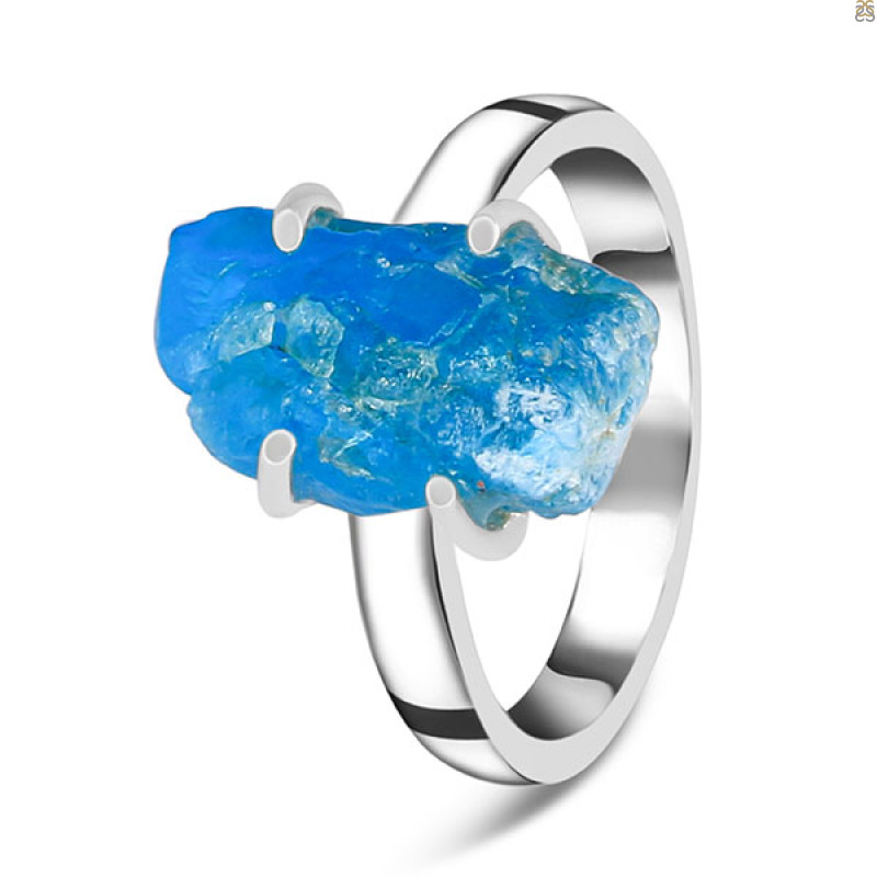 Neon Apatite Rough Ring-R-Size-8 NAR-2-153