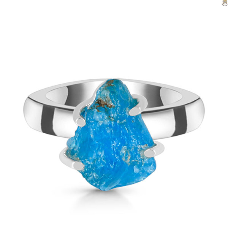 Neon Apatite Rough Ring-R-Size-8 NAR-2-154