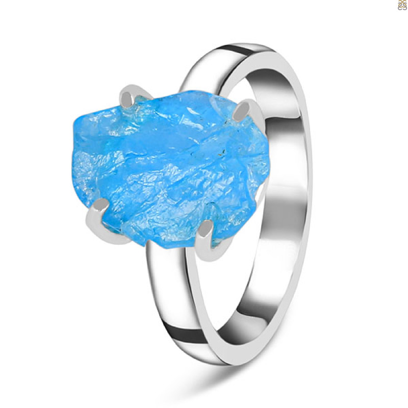Neon Apatite Rough Ring-R-Size-5 NAR-2-157