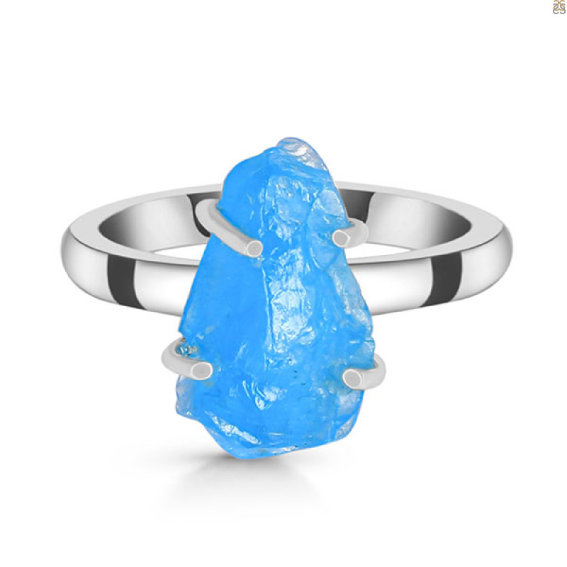 Neon Apatite Rough Ring-R-Size-9 NAR-2-159