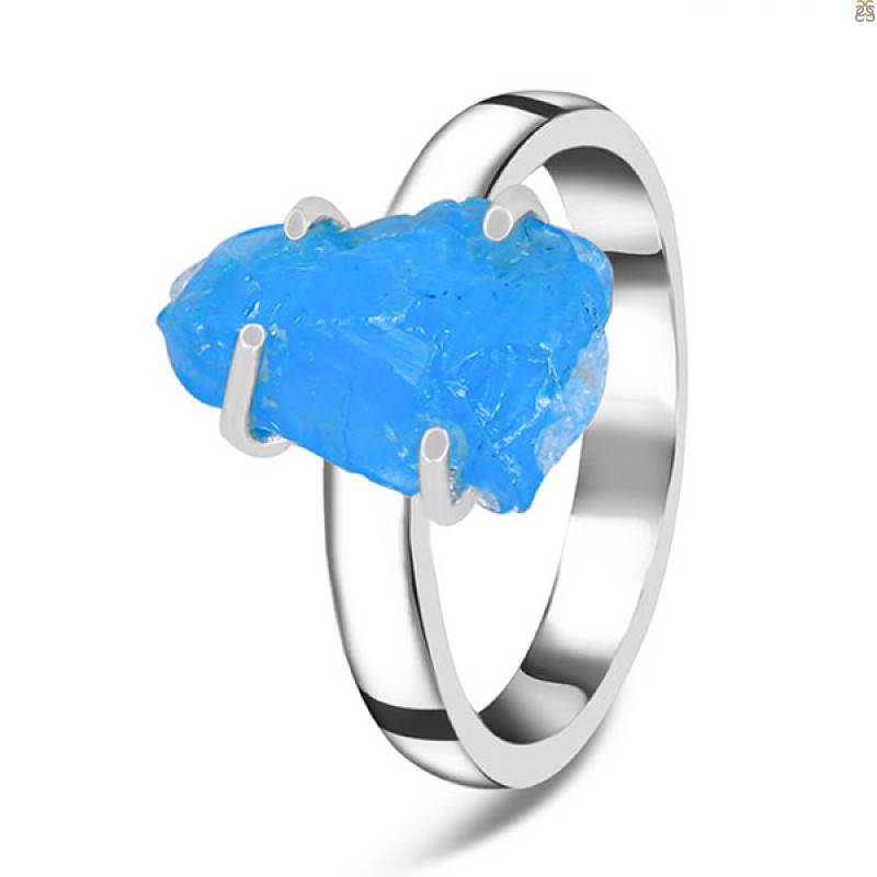 Neon Apatite Rough Ring-R-Size-9 NAR-2-159