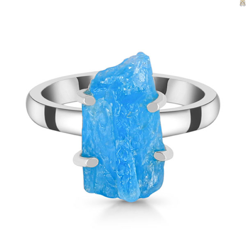 Neon Apatite Rough Ring-R-Size-7 NAR-2-162