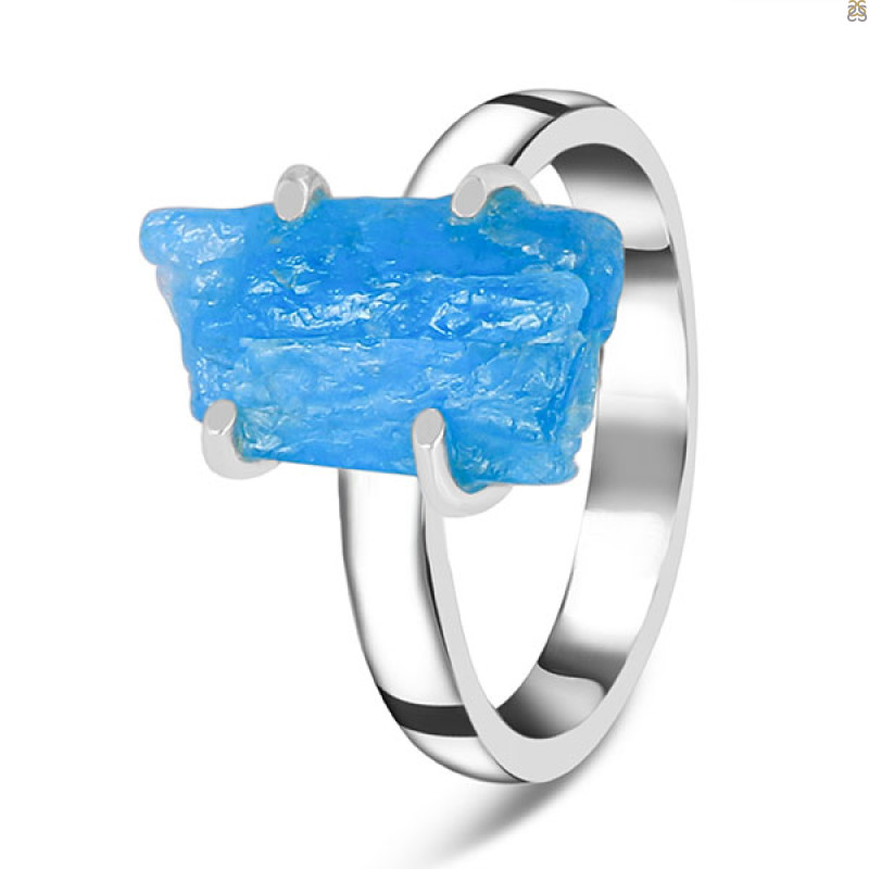 Neon Apatite Rough Ring-R-Size-7 NAR-2-162