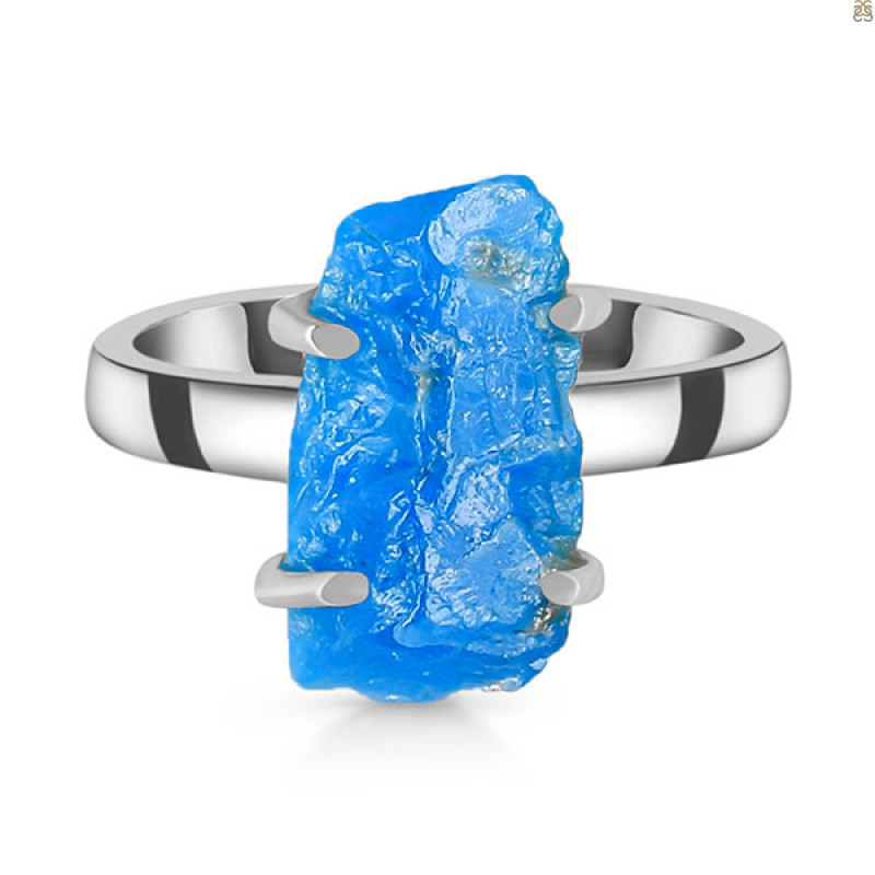 Neon Apatite Rough Ring-R-Size-7 NAR-2-167