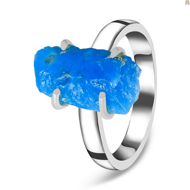 Neon Apatite Rough Ring-R-Size-7 NAR-2-167