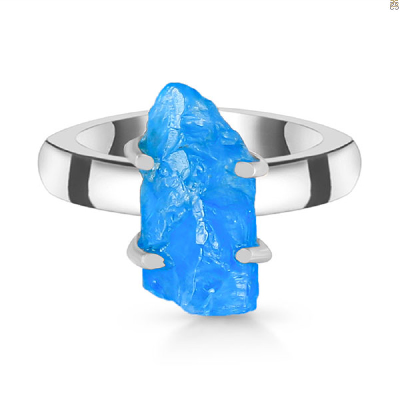 Neon Apatite Rough Ring-R-Size-7 NAR-2-168