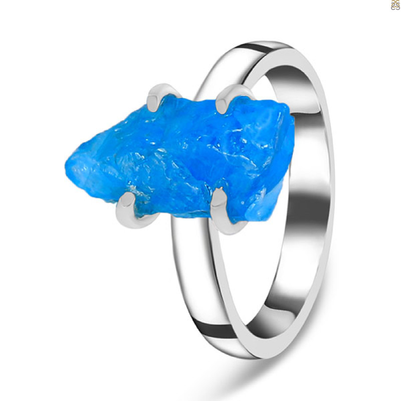 Neon Apatite Rough Ring-R-Size-7 NAR-2-168