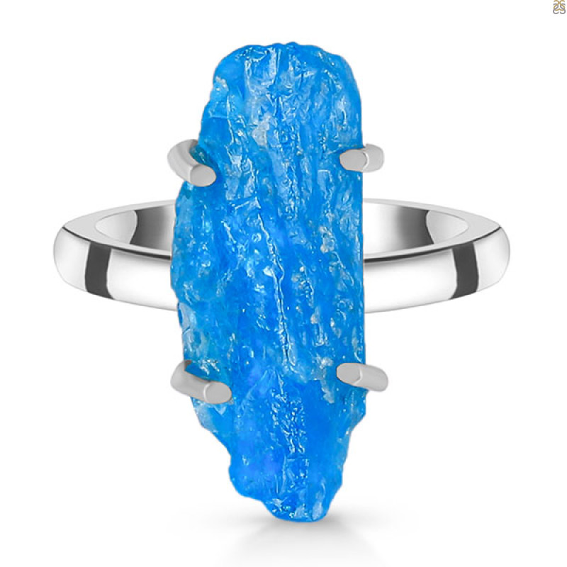 Neon Apatite Rough Ring-R-Size-7 NAR-2-169