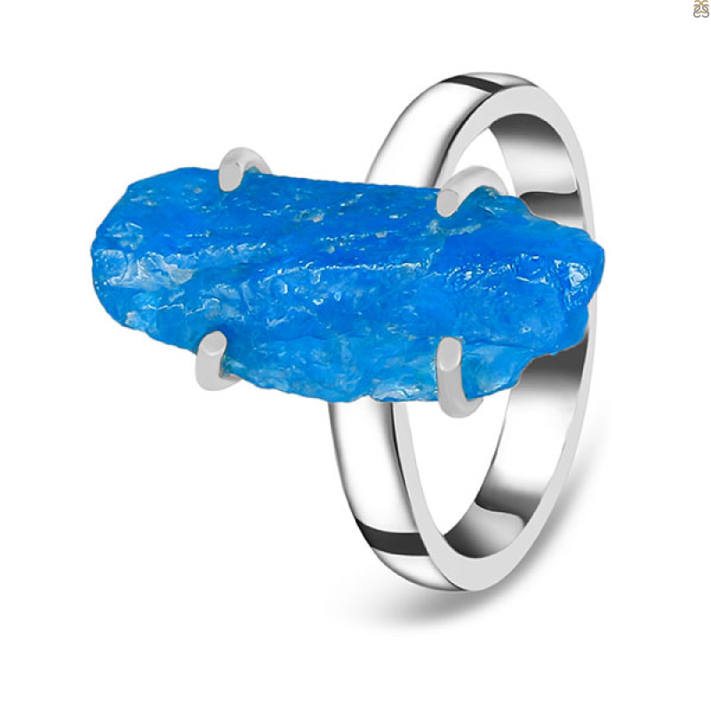 Neon Apatite Rough Ring-R-Size-7 NAR-2-169