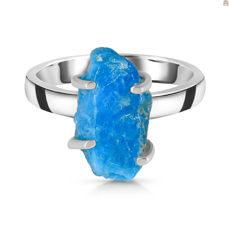 Neon Apatite Rough Ring-R-Size-7 NAR-2-170