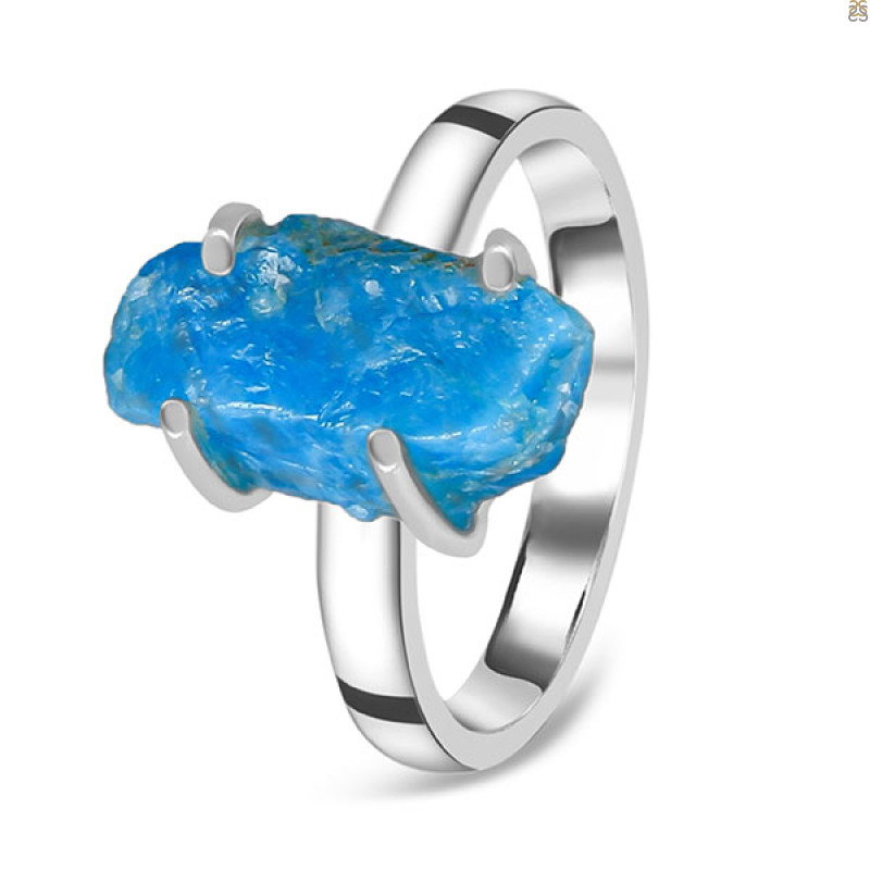 Neon Apatite Rough Ring-R-Size-7 NAR-2-170