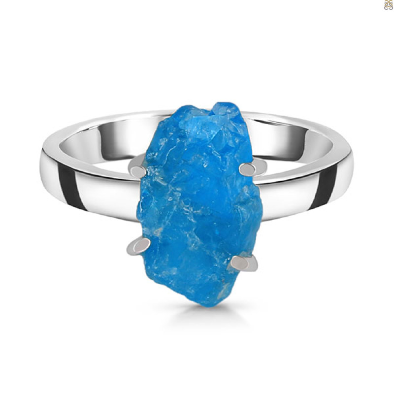 Neon Apatite Rough Ring-R-Size-9 NAR-2-172