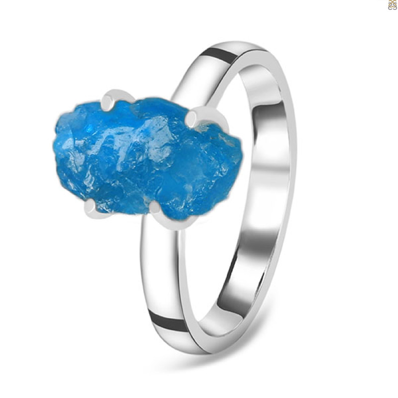 Neon Apatite Rough Ring-R-Size-9 NAR-2-172