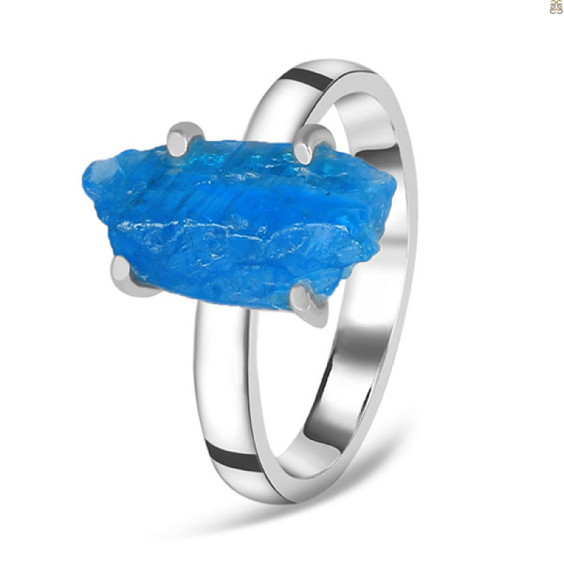 Neon Apatite Rough Ring-R-Size-7 NAR-2-173