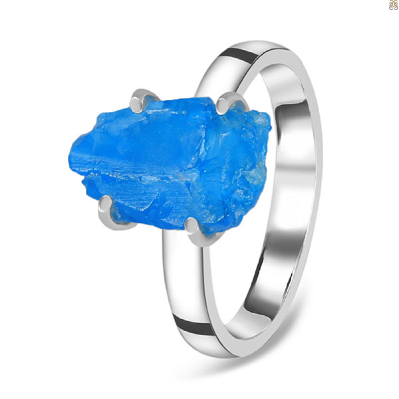 Neon Apatite Rough Ring-R-Size-9 NAR-2-174