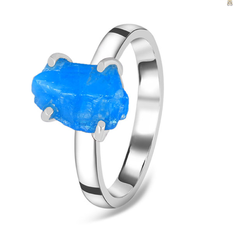 Neon Apatite Rough Ring-R-Size-8 NAR-2-175