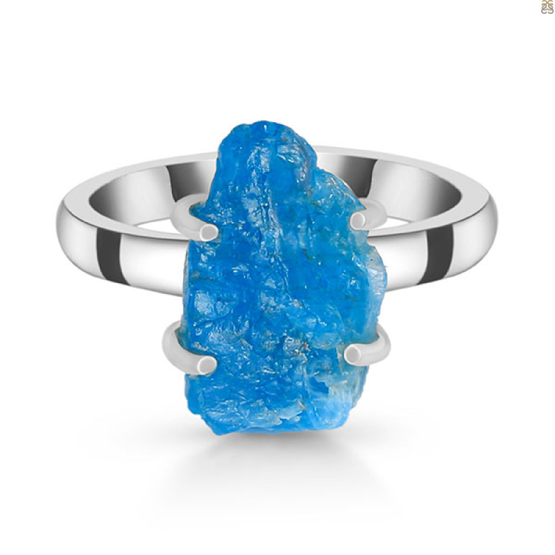 Neon Apatite Rough Ring-R-Size-9 NAR-2-176