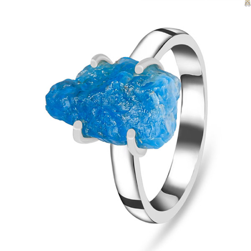Neon Apatite Rough Ring-R-Size-9 NAR-2-176