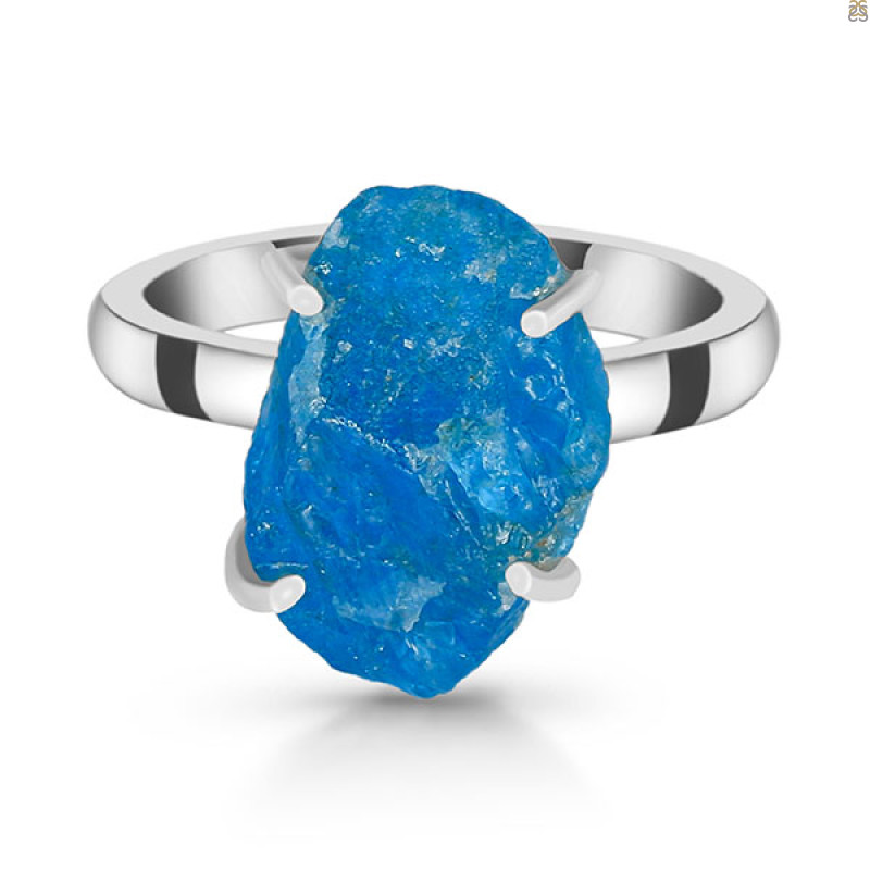 Neon Apatite Rough Ring-R-Size-9 NAR-2-177