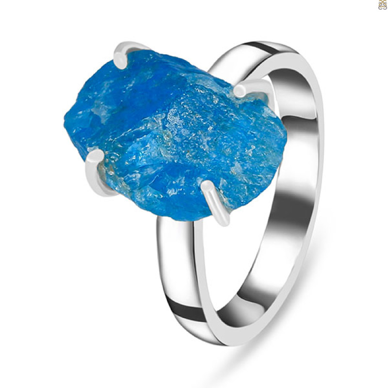 Neon Apatite Rough Ring-R-Size-9 NAR-2-177