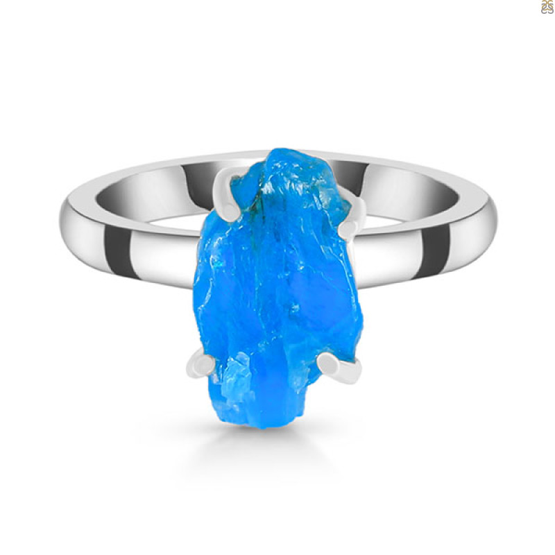 Neon Apatite Rough Ring-R-Size-9 NAR-2-180