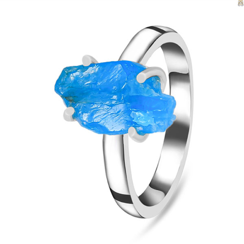 Neon Apatite Rough Ring-R-Size-9 NAR-2-180