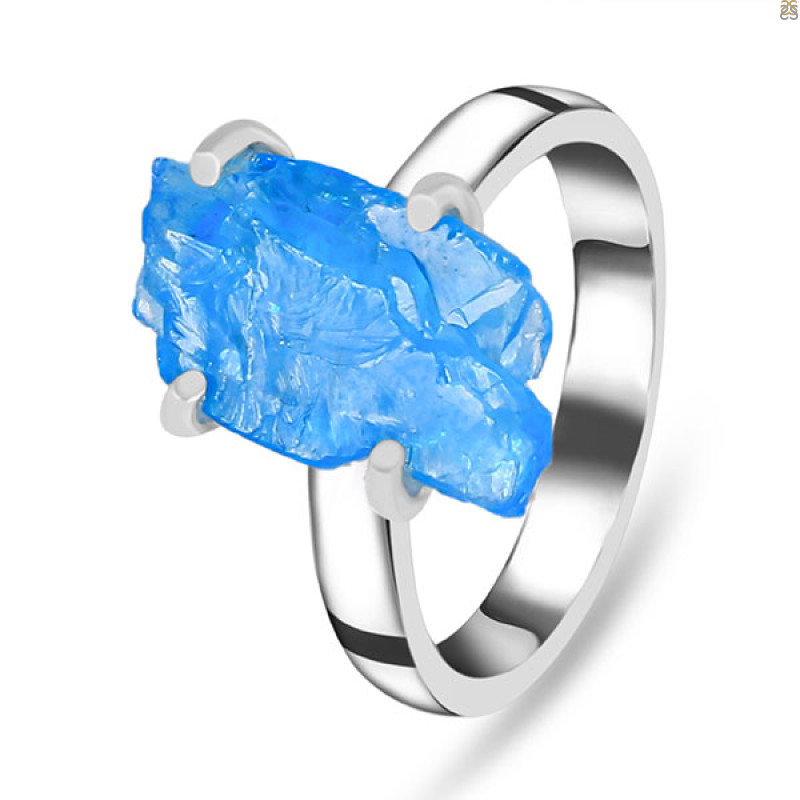Neon Apatite Rough Ring-R-Size-5 NAR-2-181