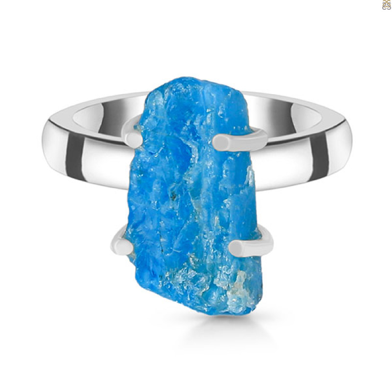 Neon Apatite Rough Ring-R-Size-6 NAR-2-182
