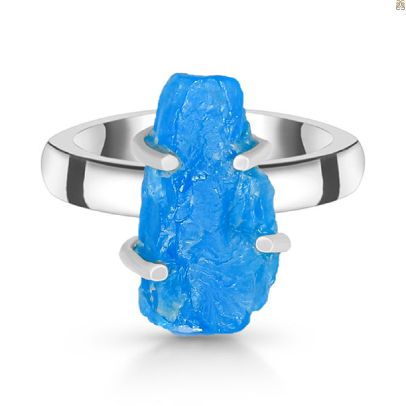 Neon Apatite Rough Ring-R-Size-6 NAR-2-183